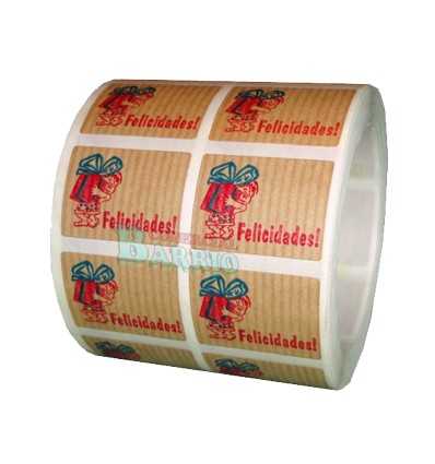 Etiquetas para regalos "Felicidades" picapiedra