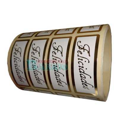 Etiquetas para regalos "Felicidades" Lisa en oro