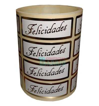 Etiquetas para regalos "Felicidades" Lisa en oro
