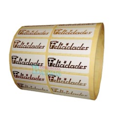 Etiquetas para regalos "Felicidades" lisa en rojo 2