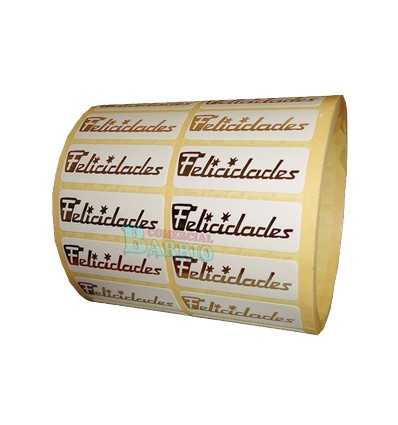 Etiquetas para regalos "Felicidades" lisa en rojo