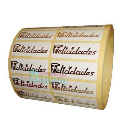 Etiquetas para regalos  "Felicidades" Película oro