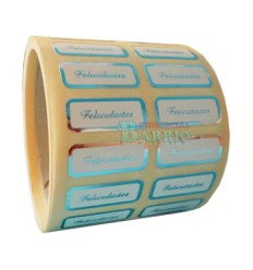 Etiquetas para regalos "Felicidades" plata 2