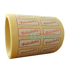 Etiquetas para regalos "Felicidades" lisa en rojo 2