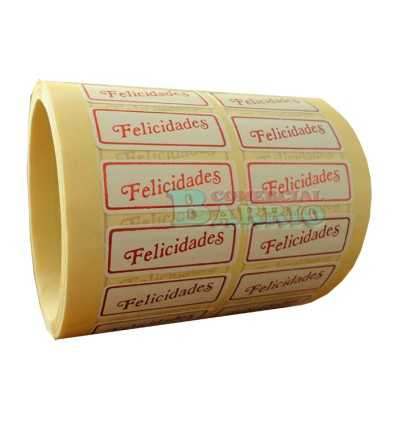 Etiquetas para regalos "Felicidades" lisa en rojo