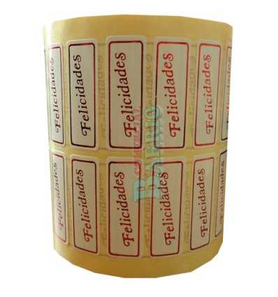 Etiquetas para regalos "Felicidades" lisa en rojo