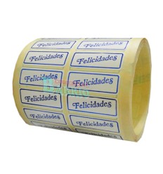 Etiquetas para regalos "Felicidades" azul 2