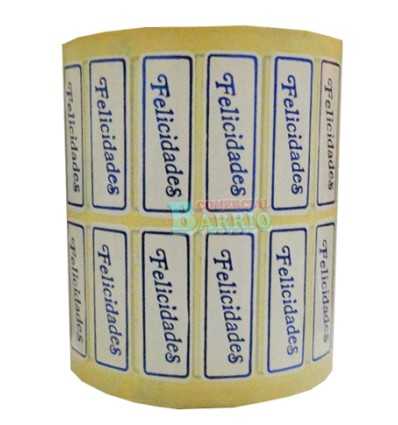 Etiquetas para regalos "Felicidades" azul