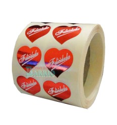 Etiquetas para regalos "Felicidades" Corazón rojo 2