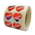 Etiquetas para regalos "Felicidades" Corazón rojo