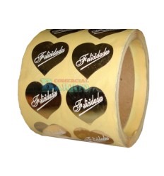 Etiquetas para regalos "Felicidades" Corazón oro 2