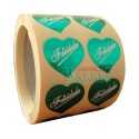 Etiquetas para regalos "Felicidades" corazón verde