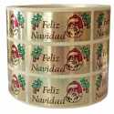 Etiquetas Navidad "Feliz Navidad" cara papá Noel