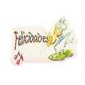 Etiquetas para regalos "Felicidades" Saltamontes