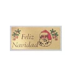 Etiquetas Navidad "Feliz Navidad" cara papá Noel