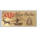 Etiquetas Navidad "Felices Fiestas" trineo