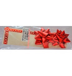 Moños con tarjeta color rojo brillo 2