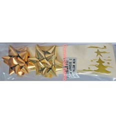 Moñas con tarjeta color oro navideña 2