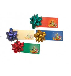 Tarjeta regalo con moño colores surtidos