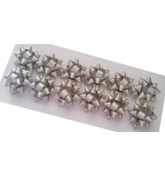 Bolsa 12 lazos adhesivos medianos  plata