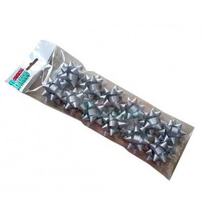 Bolsa 12 lazos adhesivos medianos  plata