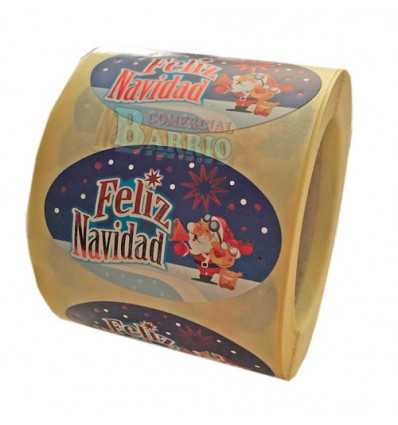 Etiquetas Adhesivas Feliz Navidad Papa Noel