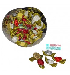 Flores de tela  con adhesivo para regalos