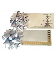 Moños con tarjeta color plata 