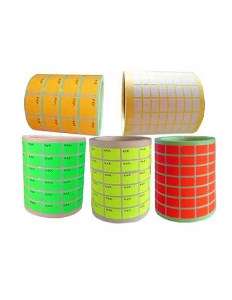 Etiquetas adhesivas para precios en blanco y colores fluor. Etiquetas sin impresion. pegatinas pvp