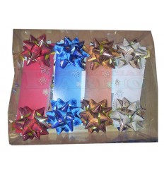 Caja 32 tarjetas con moñas decorativas.