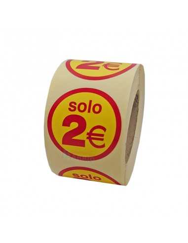 Etiquetas Adhesivas Solo 2 Euros En Rojo y...
