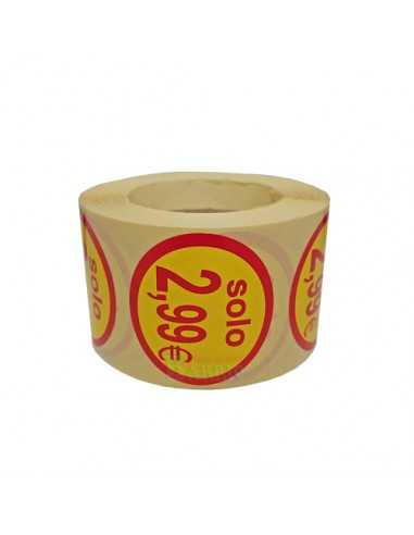 Pegatinas amarillas para precios solo 2,99€,...