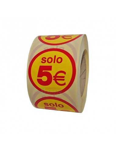 Pegatinas redondas cinco euros, etiquetas para...