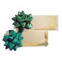 Tarjeta regalo con moño color verde