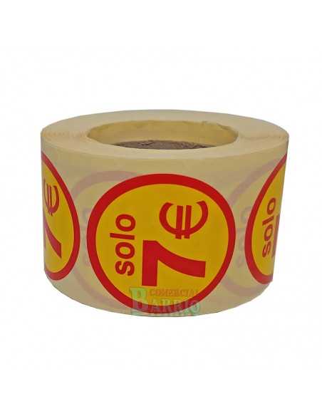 Etiquetas para precios solo 7€, pegatina autoadhesiva solo siete euros