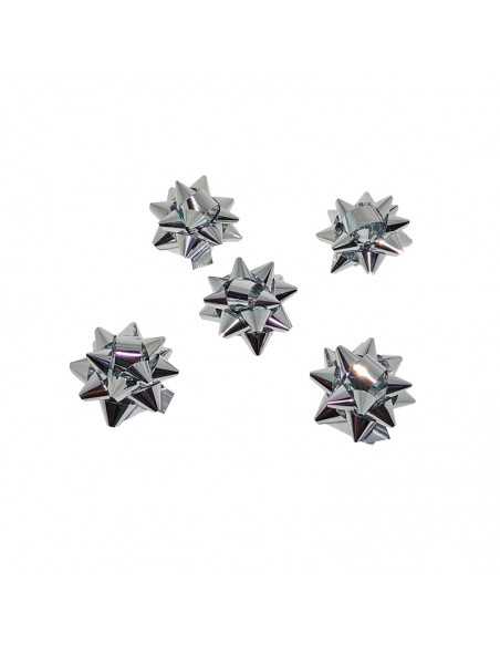 estrellas pequeñas adhesivas color  plata.