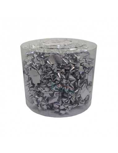 Moñas boton color plata. Lazo de  5mm