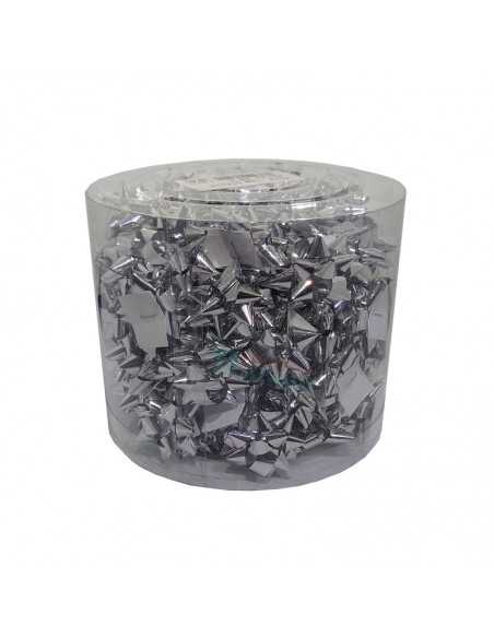 Moñas boton color plata. Lazo de  5mm