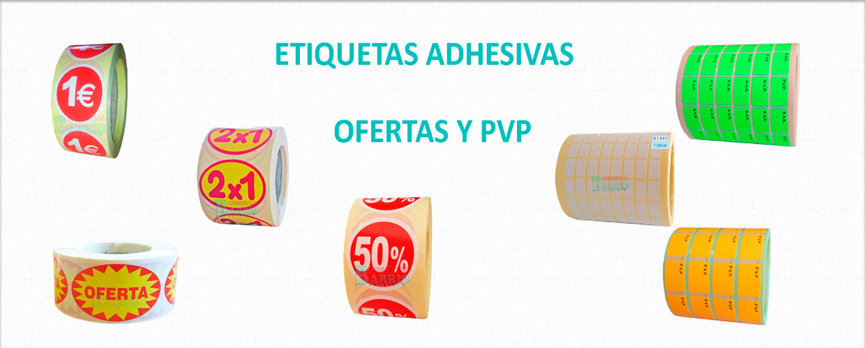 Etiquetas adhesivas para precios y ofertas